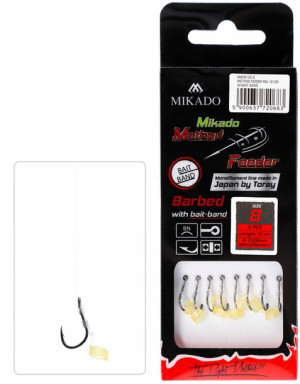 Haczyki Method Feeder MIKADO - Żyłka z GUMKA nr 8