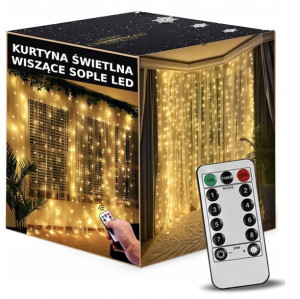 Lampki WISZĄCE SOPLE girlanda świetlna kurtyna LED