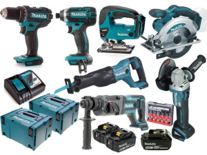 Makita Zestaw Combo 7 Narzędzi 18v Baterie 3*5ah