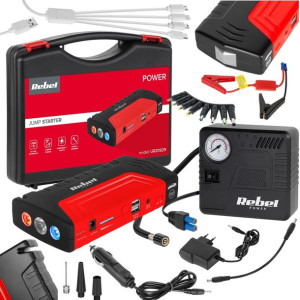 Zestaw Startowy, Power Bank Usb, Jump Starter 12v, Kompresor 12v
