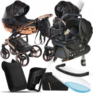 Wózek 4w1 Junama Heart Błysk 02 I York Baza Isofix