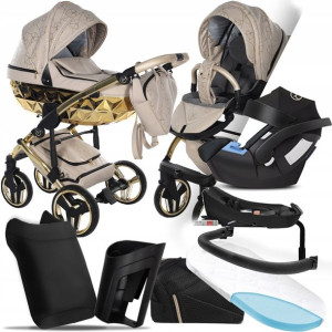 Wózek 4w1 Junama Heart Błysk 07 I Cybex Aton Baza