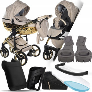 Wózek 2w1 Junama Heart Błysk 07, Adaptery Cybex Mc