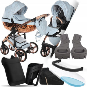 Wózek 2w1 Junama Heart Błysk 05, Adaptery Cybex Mc