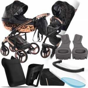Wózek 2w1 Junama Heart Błysk 02, Adaptery Cybex Mc