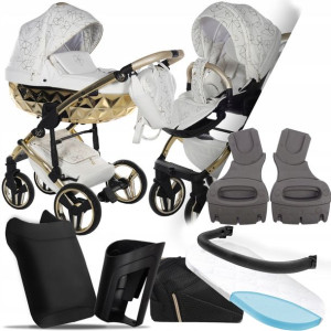 Wózek 2w1 Junama Heart Błysk 01, Adaptery Cybex Mc