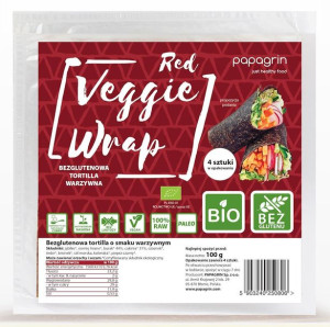 Tortilla Wraps Warzywna Czerwona Bezglutenowa Bio 100 G - Papagrin