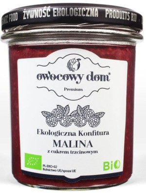Konfitura Malina Z Cukrem Trzcinowym Bio 300 G - Owocowy Dom