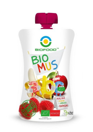 Mus Malinowo - Bananowo - Jabłkowy Bio 90 G - Bio Food