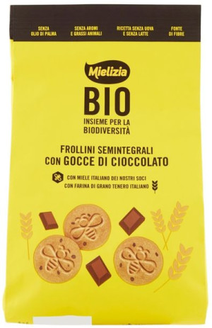 Ciastka Frollini Z Kroplami Gorzkiej Czekolady Bio 300 G - Mielizia