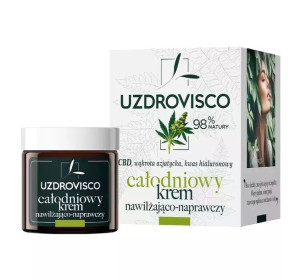 Krem Do Twarzy Całodniowy Nawilżająco - Naprawczy 50 Ml - Uzdrovisco (cbd)