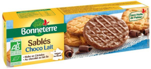 Ciastka Oblane Mleczną Czekoladą Bio 120 G - Bonneterre