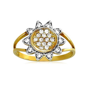 Złoty Pierścionek Słonecznik Pr. 585