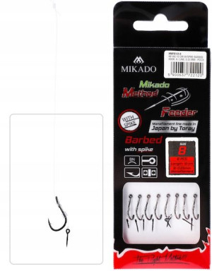 Haczyki Method Feeder MIKADO - Żyłka z IGŁA nr 8