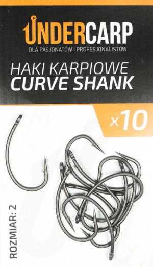 Teflonowe haki karp CURVE SHANK – UNDERCARP rozm.2