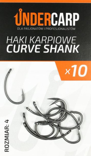 Teflonowe haki karp CURVE SHANK – UNDERCARP rozm.4