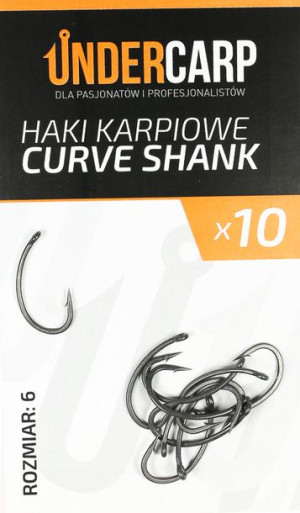 Teflonowe haki karp CURVE SHANK – UNDERCARP rozm.6