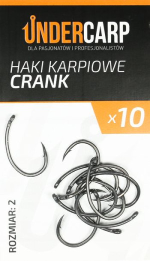 Teflonowe haki karpiowe CRANK – UNDERCARP – rozm.2