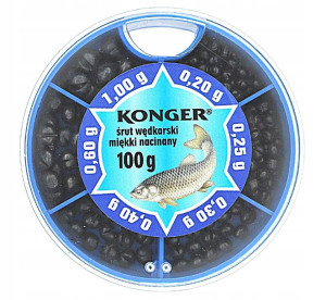 Śrut DROBNY Śruciny ciężarek ołów - 100g - KONGER