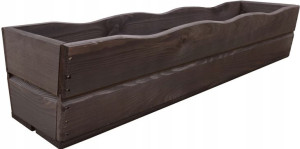 Doniczka Drewniana, Skrzynka Balkonowa 84 Cm Brąz