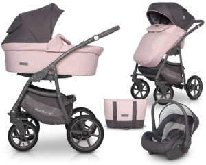 POLSKI WÓZEK 3w1 GONDOLA SPACERÓWKA FOTELIK Riko Basic Pastel Pink