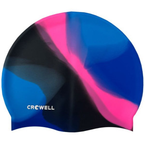 Czepek pływacki silikonowy crowell multi flame niebiesko-różowo-czarny kol.
