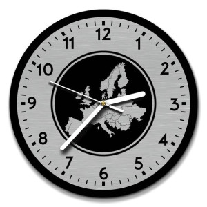 zegar ścienny stal inox śr. 30cm mapa Europy