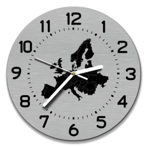 zegar ścienny stal inox śr. 30cm mapa Europa