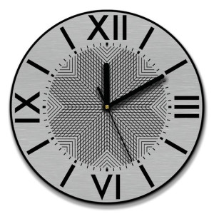 zegar ścienny stal inox śr. 30cm linie geometryczne