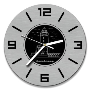 zegar ścienny stal inox śr. 30cm Kołobrzeg latarnia 2