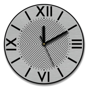 zegar ścienny stal inox śr. 30cm linie abstrakcja