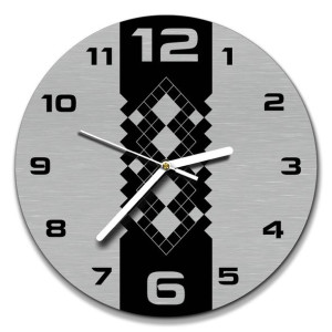 zegar ścienny stal inox śr. 30cm pattern kwadraty