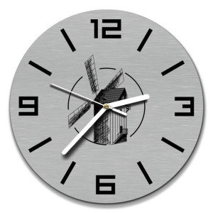 zegar ścienny stal inox śr. 30cm wiatrak