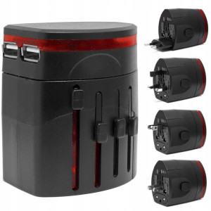 Ładowarka Usb 2x Uniwersalna 3.0 Wtyki Eu Uk Us Au