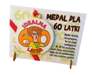 Medal dla kobiety na 60 urodziny. Super prezent !