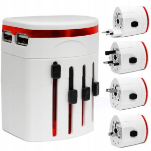Ładowarka podróżna kabel USB wejście EU UK US AU