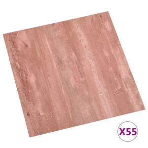 Samoprzylepne Panele Podłogowe Winylowe Pvc 5,11 M², 1,5 Mm Czerwone