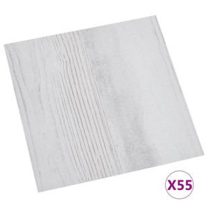 Samoprzylepne Panele Podłogowe Winylowe Pvc 55 Szt. 5,11 M², 1,5 Mm Szare