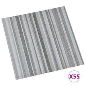 Samoprzylepne Panele Podłogowe Winylowe Pvc 55 Szt. 5,11 M², 1,5 Mm Szare
