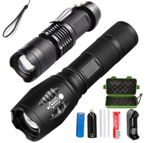 2x Latarka Taktyczna Wojskowa Cree Xm-l T6 Q5 Zoom