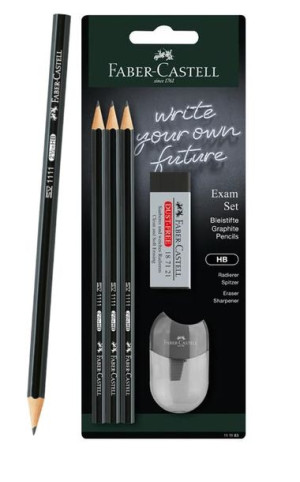 Zestaw Exam 3 Ołówki Hb + Gumka Dust Free + Temperówka Blister