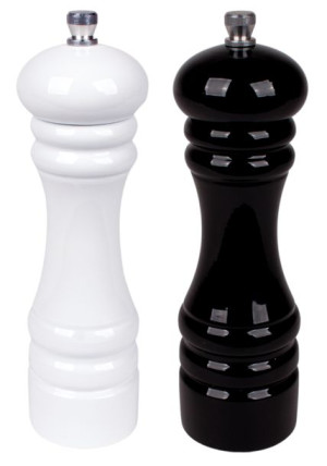 MŁYNKI DO PRZYPRAW SOLI PIEPRZU RĘCZNE 18 CM lakierowane komplet BC