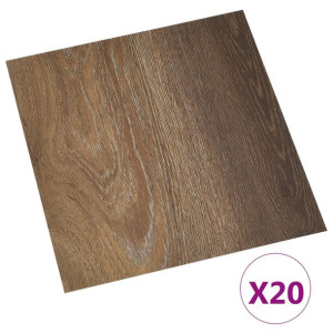 Samoprzylepne Panele Podłogowe Winylowe Pvc 20 Szt. 1,86 M², Brązowe