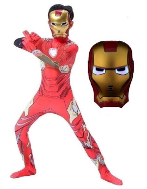 Strój Przebranie Iron Man Kostium Maska Led 92/98