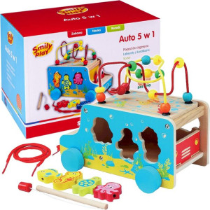 Smily Play Auto 5w1 Sorter Do Ciągnięcia Drewniany AC6665