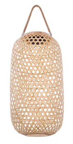 Bambusowa Lampa Solarna Led Ogrodowa Lampion