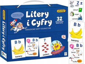 ADAMIGO Obrazkowe Karty Edukacyjne LITERY I CYFRY