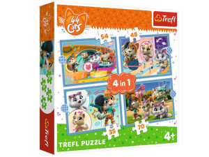 TREFL Puzzle 4w1 44 CATS KOTY Kocia ferajna 4+