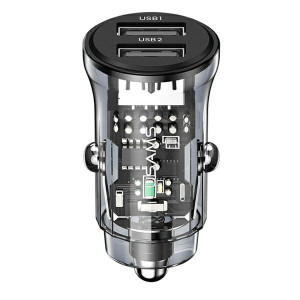 Ładowarka samochodowa USAMS C31 3A 2xUSB-A Fast Charge czarny/black CC162CC