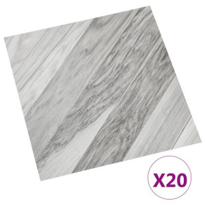 Samoprzylepne Panele Podłogowe Winylowe Pvc 1,5mm, 1,86 M², W Szare Pasy